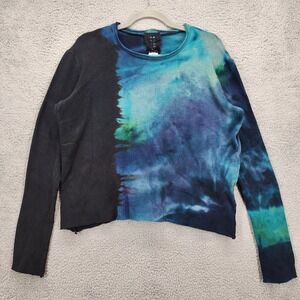 Heyne Bogut Hand Dyed Long Sleeve Lightweight Sweater Raw Hem Women's Small